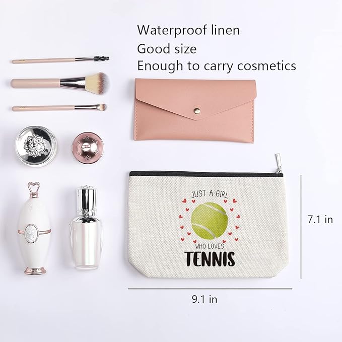 Tennis Gifts Makeup Bag, Birthday Gifts for Women Players Best Friend Sister Coworker BFF Besties Her, Tennis Accessories Cosmetic Bag