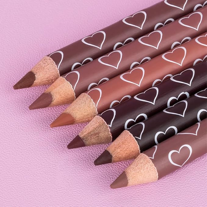 6Pcs Dual-Ended Dual-Colored Matte Lipstick Crayon Lip Liner pencil Set，Creamy & Hydrating Matte Lip Pencil, Smudge-Proof, Long-Wear Waterproof Lipstick to Create Perfect Lip Makeup (6pcs) Set #02