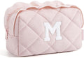 BAGSMART Elegant Roomy Makeup Bags (Initial-M-Pink)