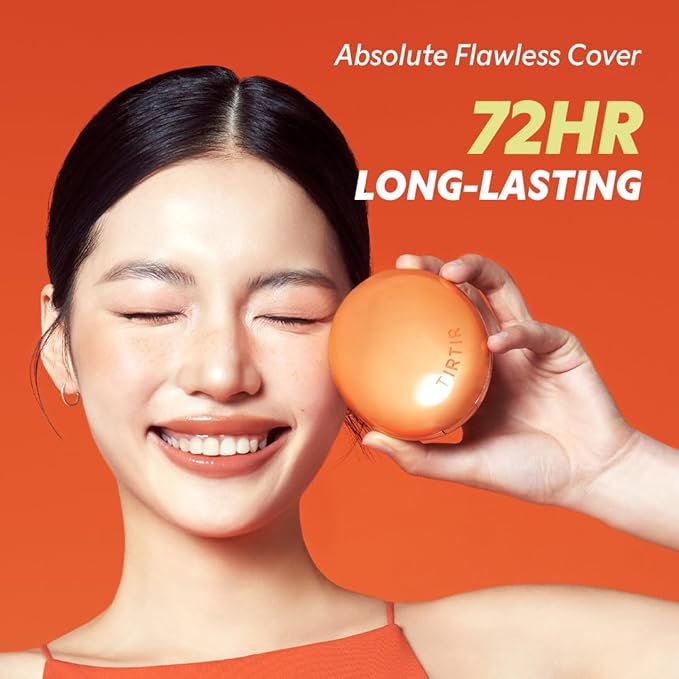 TIRTIR Mask Fit Ai Filter Cushion Foundation | AI-Like Semi-Matte Finish - Up to 72-Hour Medium to Full Coverage Korean BB Cushion Make up Beauty, #25N Mocha, 0.63 Fl Oz