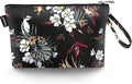 Gloppie Makeup Bag Small Cosmetic Bag for Purse Portable Travel Makeup Pouch for Women White Flower