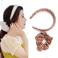 Headband and Scrunchie Set for Women 2Pack Hair Ties for Girls Elastics Bands Ponytail Holder Hair Accessories Coffee Lattice
