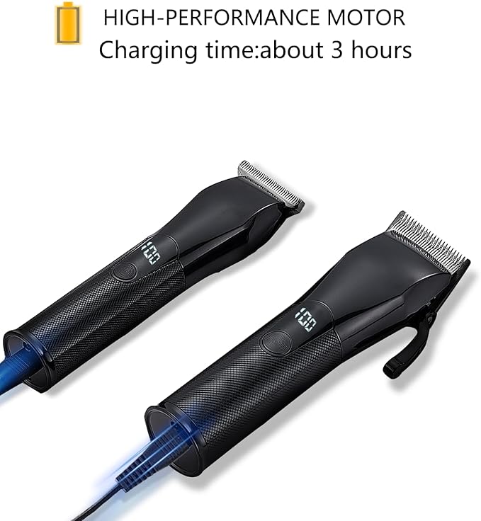 AIJALY Hair Clippers for Men, Cordless Clippers for Hair Cutting, Mens Hair Clippers and Trimmer Kit，Black