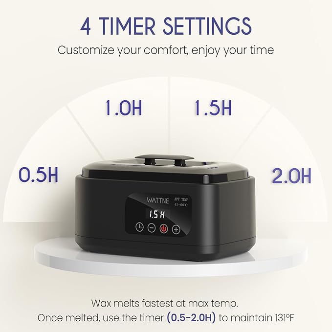 Wattne Paraffin Wax Machine for Hands & Feet – Paraffin Wax Warmer Moisturizing Kit with Auto-Timer & Precision Temperature Control, Paraffin Wax Bath for Arthritis, Dry Skin Care, Home Spa-Black