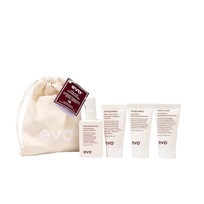 Evo Curl Haircare Gift Set, Includes Shampoo, Curl Balm, Curl Definer and Curl Treatment