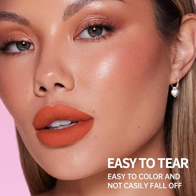 Matte Lip Stain Peel Off Lip Gloss& Lip Liner 2-in-1: One end defines lips with precision liner, the other peels off to reveal long-lasting, waterproof, smudge-proof, transfer-proof matte color.2#