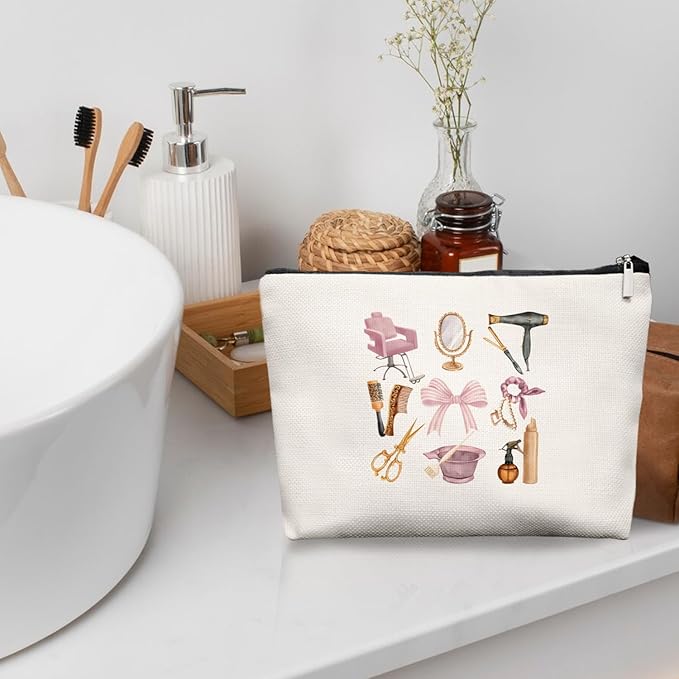 Hairstylist Gifts Women Makeup Bag Make Up Bag, Cosmetic Bags for Hairstylists, Hairdresser Gifts for Cosmetology Student Teen Girls