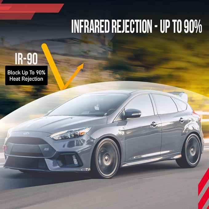 United Ultra Ceramic Window Tint 2PLY Nano Ceramic Film 42% 24Inch (Width) x 100Feet/Roll with High Heat Rejection 80-95% IRR - Car Window Tint Blocks UV/IR Rays Color Stability Adhesive Film