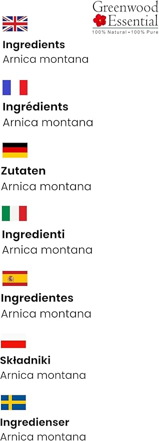 Greenwood Essential Pure Arnica Oil (Arnica Montana) 100% Natural Therapeutic Grade 200ml (6.76 oz)