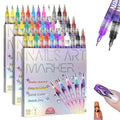 12 Colors Nail Art Pens Set, DIY Nail Art Markers for Kids and Adults, 0.5mm Fine Tip Nail Polish Pens for Graffiti Dotting Drawing Painting Point Liner (3 Sets)