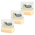 Grown Ass Man Co. - Solid Shampoo Bar Rich Lather 3 in 1: Hair, Beard & Body Wash - Plastic Free & Eco-Friendly, Natural & Organic Clean for All Hair Types, 4oz Bar (Mint Condition, 3-Pack)