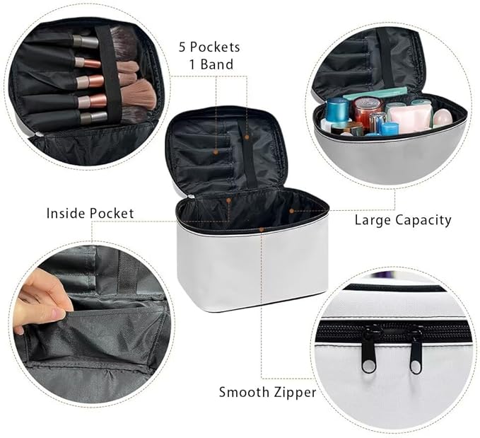 JoyLamoria Floral Blossoms Makeup Case Portable Cosmetic Bag Toiletry Containers for Women