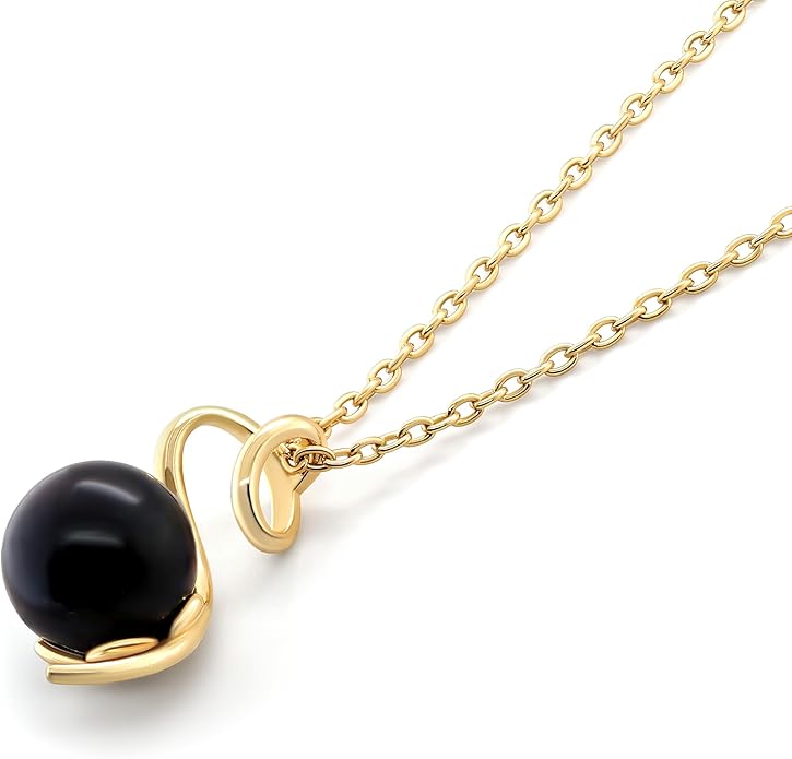 TRYNDI Real Tahitian Black Pearl Necklace Gifts for Women - Larger 11-12mm Luxury Pearl, Gifts For Wife Christmas - Valentines Soulmate Necklace For Women