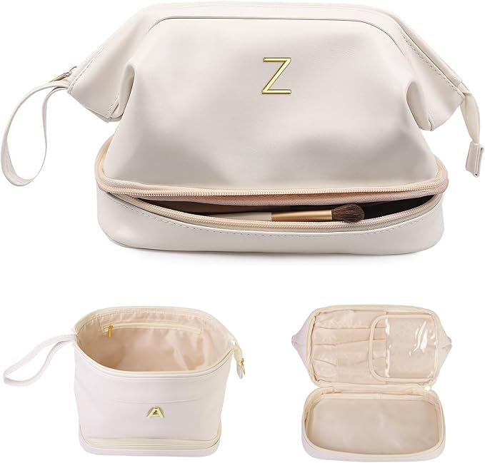 Birthday Gifts for Girls, Women Makeup Bags, Things For Teen Girls Cosmetic Bag with Makeup Brush Organizer,Toiletry Bag, Gifts for Girlfriend Friends Female Mom Sister Cute Toiletry Bag