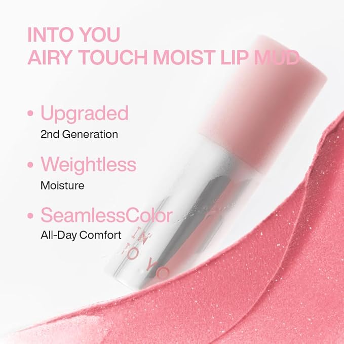 INTO YOU Airy Moisture Lipstick for Women, Long Lasting Matte Finish Lip Mud, High Pigment Color Lip Makeup, Hydrating Lightweight Mousse Texture for Women, W101 Sugar Melon