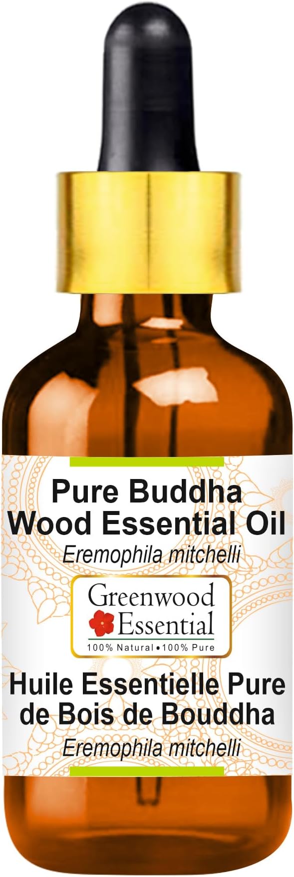 Greenwood Essential Buddha Wood Essential Oil (Eremophila mitchelli) with Glass Dropper | Pure | Non-Sticky | Non-Greasy | Lightweight | Men & Women | All Skin Types | Steam Distilled 2ml (0.06 oz)