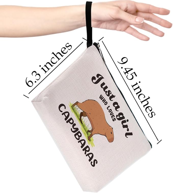 Funny Capybara Makeup Bag Capybara Gifts Capybara Themed Gifts for Girls Women Bestie Best Friend Capybara Animal Lover Gifts for Women Cosmetic Bag Zipper Pouch Travel Bag Graduation Birthday Gifts