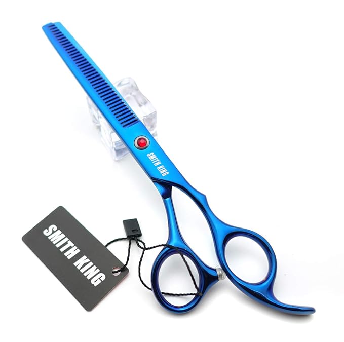 7.0 Inches Professional hair cutting thinning scissors set with razor (Blue)