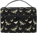 Goth Makeup Bag Black, Gothic Moth Butterfly Makeup Organizer Bags Toiletry Bag Box Travel Cosmetic Bag Make Up Train Case for Women Teen Girl Ladies