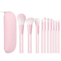 MSQ Make Up Brushes 10Pcs Powder Brushes Contour Brush Synthetic Hair Makeup Brush Set with Bag for Blending Stippling Highlighting Eyeshadow Eyeliner Concealer
