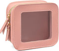 Small Clear Makup Bag, Clear Cosmetic Bags with Zipper Waterproof Small Travel Cosmetic Case Cute Make Up Pouch Mini Car Essentials for Women Travel Car Organizer (Mini Pink)