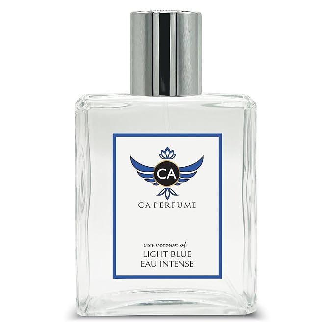 CA Perfume Impression of Light Blue Eau Intense For Men Fragrance Eau de Parfum Spray Bottle 3.4 Fl Oz/100ml-X1