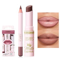 USHAS Lipstick and Lip Liner Combo Set 2 in 1 Waterproof Lipstick and 24H Lip liner Set Long Lasting Lipsticks for Women, Matte Lipstick Pen with Lip Liner Makeup Kits Set