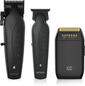 Supreme Trimmer Vader Clipper, Vader Trimmer & Crunch Foil Shaver | Professional Beard Trimmer, Men's Clippers | 3 in 1 Set, Black