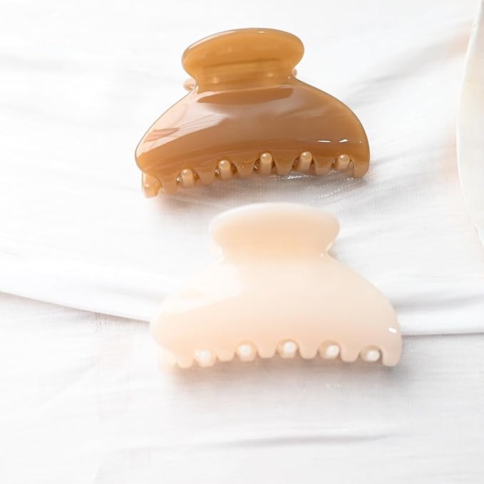 Handmade Celluloid Acetate French Design Barrettes Tortoise Shell Claws Hair Claw Luxury Fashion Accessories Hair Clip for Women (cream white)