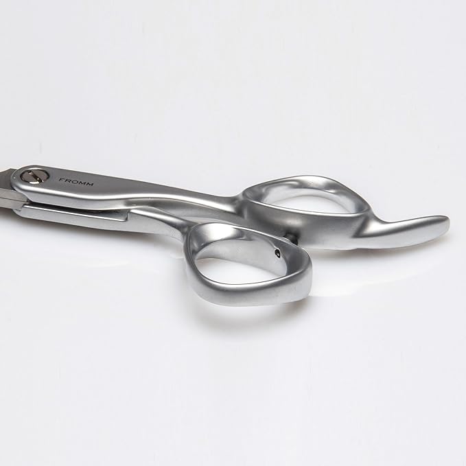 Fromm Transform 5.75" 28 Tooth Thinning Shears for Haircutting Wet and Dry Hair, Polished Silver Japanese Steel Scissors with Beveled Blades and Microserrated Thinning Teeth