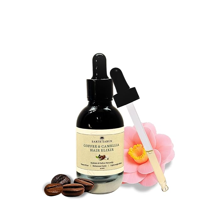 Coffee & Camellia Hair Oil - Lightweight Scalp & Hair Treatment - Smooths Frizz, Adds Shine & Softens Ends - Silicone-Free, Natural Oils - 1 fl oz / 30 mL