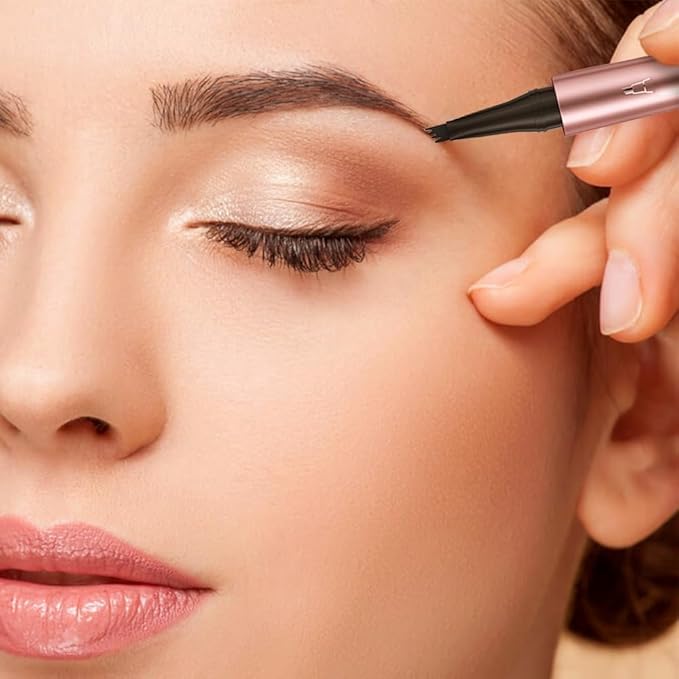 2025 Premium Microblading Eyebrow Pen, Waterproof Eyebrow Pencil, Eye Brow Pen with 4 Tip, Natural Magic Eyebrow Makeup Fine Stroke Contouring Pencil Long-Lasting Stay on All Day (Light Brown)