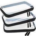 3pcs Clear Hard Shell Zipper Case, Transparent Hard Plastic Zipper Pouches, Portable Travel Organizer, Clear Toiletry Bag, Craft and Arts Organizer, Toy Storage Bins, Stackable Hard Side Plastic Case