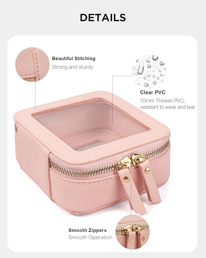 LETGO Clear Makeup Bags Set - TSA Approved Toiletry Bag with Handle Large Opening, Clear Toiletry Bags Case Pouch for Traveling Travel Car Orangizer Storage Essentials (Mini+Large Pink)