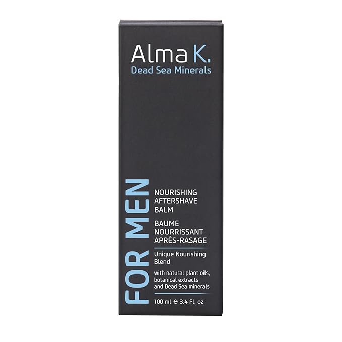 Alma K Nourishing Aftershave Balm - Aftershave for Men - Post Shave Balm for Men - Non Greasy Aftershave Lotion for Men - Dead Sea Minerals - 3.4 oz