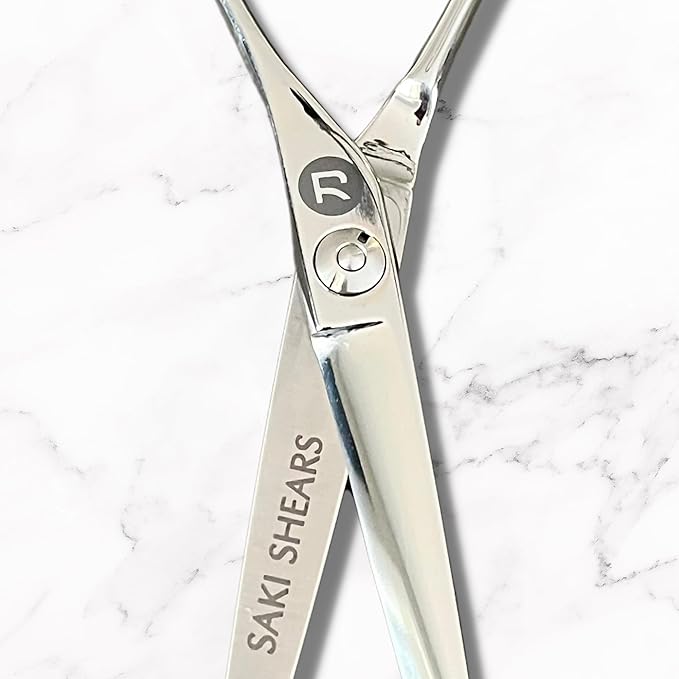 Saki Shears Odachi 5.5" Hair Cutting Scissors/Shears - Straight Handles - Dual Tangs - Zero Offset - Lightweight Hair Scissors for Professionals - Japanese 440C Steel - For Barbers and Hairdressers