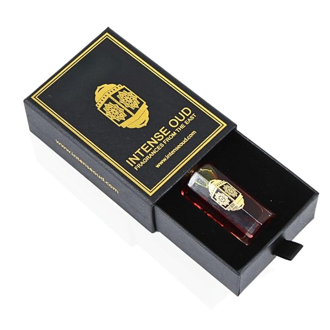 INTENSE OUD Gold Saffron Long Lasting Arabian Perfume Oils for Women 12ML (0.40 OZ) Fragrance Oil With Exotic Saffron, Amber & Sweet Vanilla Notes - Concentrated Perfume Oil in Black Gift Box