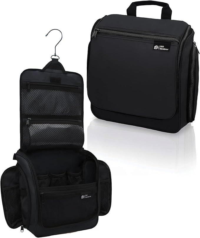 DD D&D Wanderlust D&D Hanging Travel Toiletry Bag for Men and Women – Cosmetics, Makeup and Toiletries Organizer Kit with 10 Compartments
