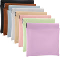 BUSOHA 8PCS Snap Closure Organizer Pouch, Small Women's Leather Pouches for Purse, Mini Makeup Bag for Cosmetics Headphones Jewelry Lipstick