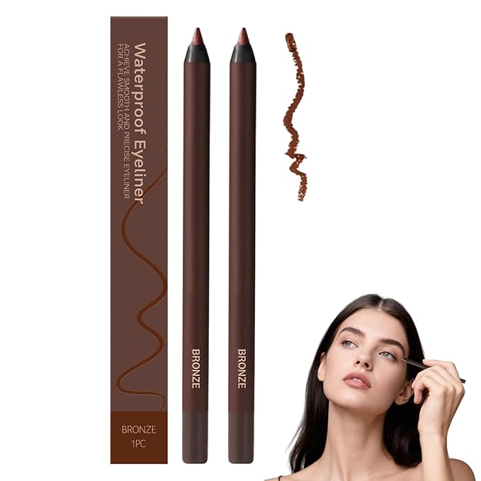 Eyeliner Pencil, Long Lasting Smudge-Proof Professional Eyeliner, Smooth and Easy to Apply, Effortlessly Create Any Look (Bronze)