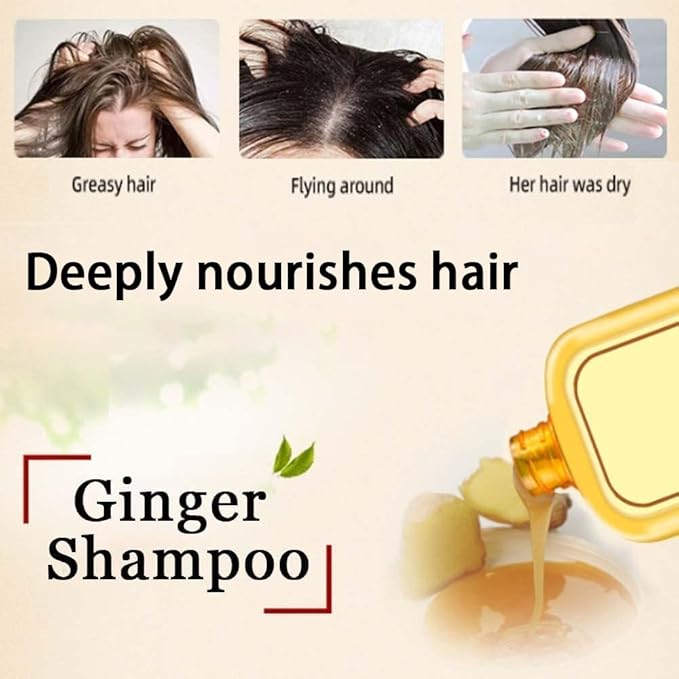 Ginaday Instant Ginger Hair Regrowth Shampoo, Ginger Anti-Fall Shampoo for Hair Growth, Anti-Hair Loss Hair Shampoo (1Pcs 16.91FL.oz/500ML)