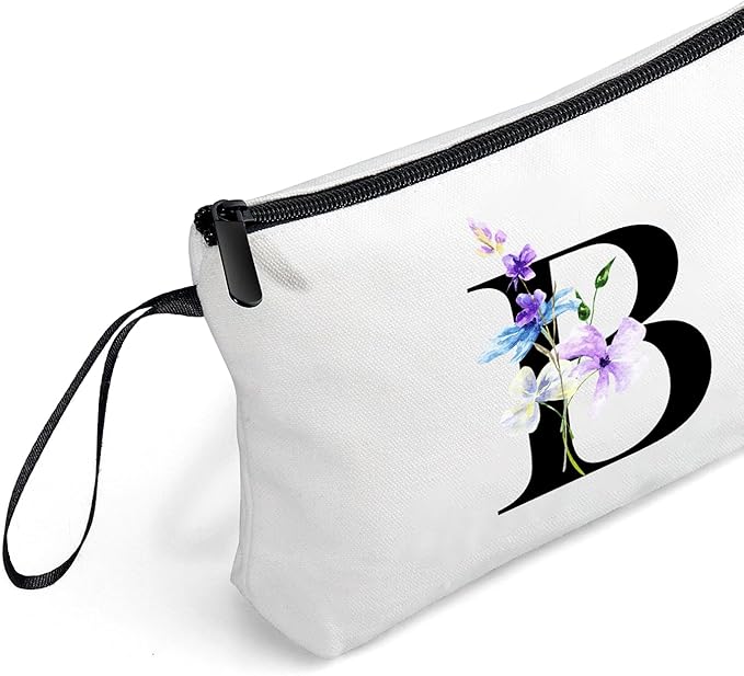 SEAMOON Women Birthday Unique Maid of Honor Friendship Gifts for Sister Bridesmaid Bride Personalized Travel Makeup Cosmetic Bag with Mirror Valentines Mothers Day Christmas Graduation B