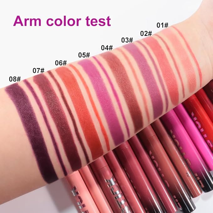 2Pcs 2 in 1 Matte Red Lip Liner and Lipstick Combo Set for Women,Lipstick Stain Lip Liner for Daily & Party Long Lasting Waterproof Smudge Proof 24 Hour Full Coverage Vegan Lip Makeup Kit