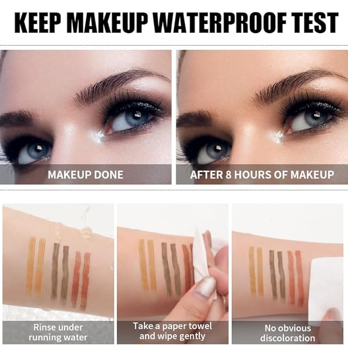 Microblading Eyebrow Pencil, Eyebrow Pen with an Upgrade Micro-Fork Tip Applicator, Waterproof Microblading Brow Pen,Last All Day, Brow Pencil for Natural Looking Brows Makeup (Gray)