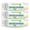 Tallow Lip Balm by Cattle Creek – Organic, All-Natural Ingredients, Long-Lasting Moisture and Hydration for Dry, Cracked, and Chapped Lips, Soothing Formula for Soft Skin (Pack of 3, Pineapple)