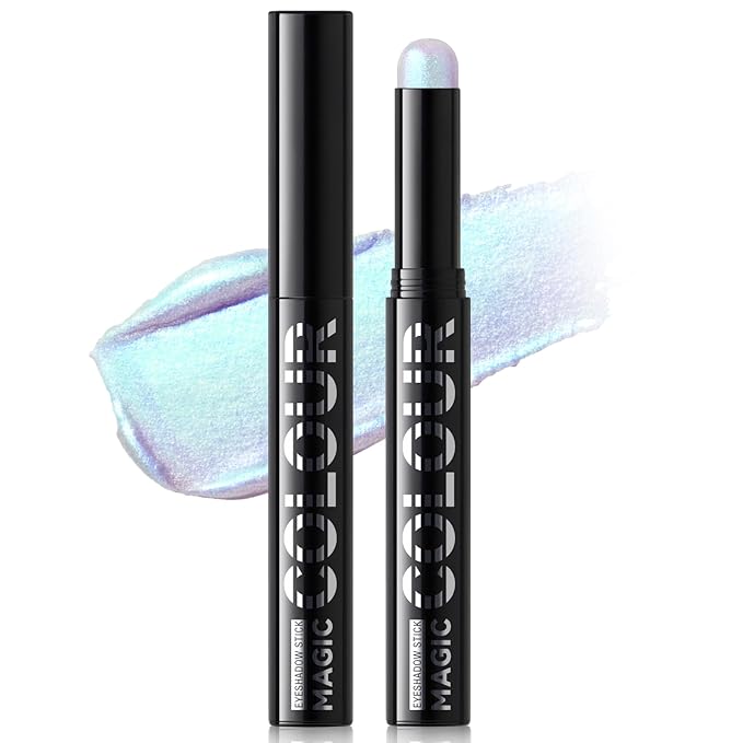 Holographic Duochrome Blue Green Glitter Eyeshadow Stick, Color Shift Shimmer Chameleon Eye Shadow Brightener Pencil, Silky Smooth Iridescent Sparkle Inner Corner Eye Highlighter Fairy Makeup