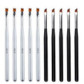 WOKOTO 10pcs French Nail Brushes For Nails 2 Style Moon Shape French Brush For French Tip Nail Brushes French Manicure Brush For Women Nail Art Brushes Nails Wood Penholder French Tip Nail Tools