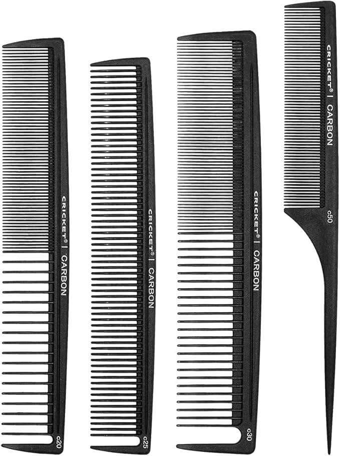 Cricket High Voltage Shear Kit 5.5” Haircutting Shears, Carbon Comb 4 Pack, Aluminum Spray Bottle, Static Free Fast Flo Vent Brush UltraClean ProClips 6 PK, Value Kit ($103.14 Value), Neon Blue