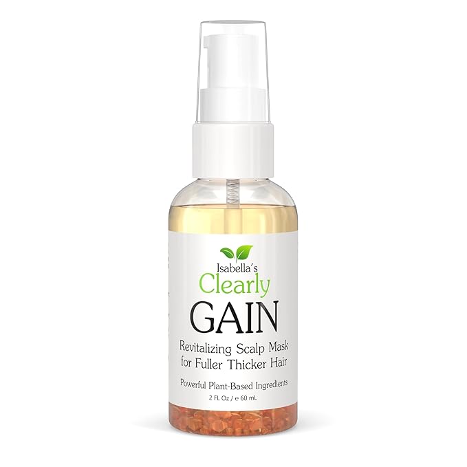Isabella's Clearly GAIN, Hair Thickening Serum for Men and Women | Natural Herbal Scalp Oil with Castor, Jojoba, Clary Sage, Rosemary, Nettle Extract for Hair Loss, Thinning Hair | Made in USA