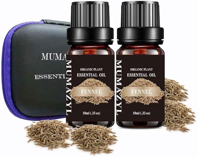 Fennel Essential Oil, Fennel Oil for Diffuser Humidifier Yoga Cleaning DIY Candle Soap Making Essential Oils 2 Pack 10ml